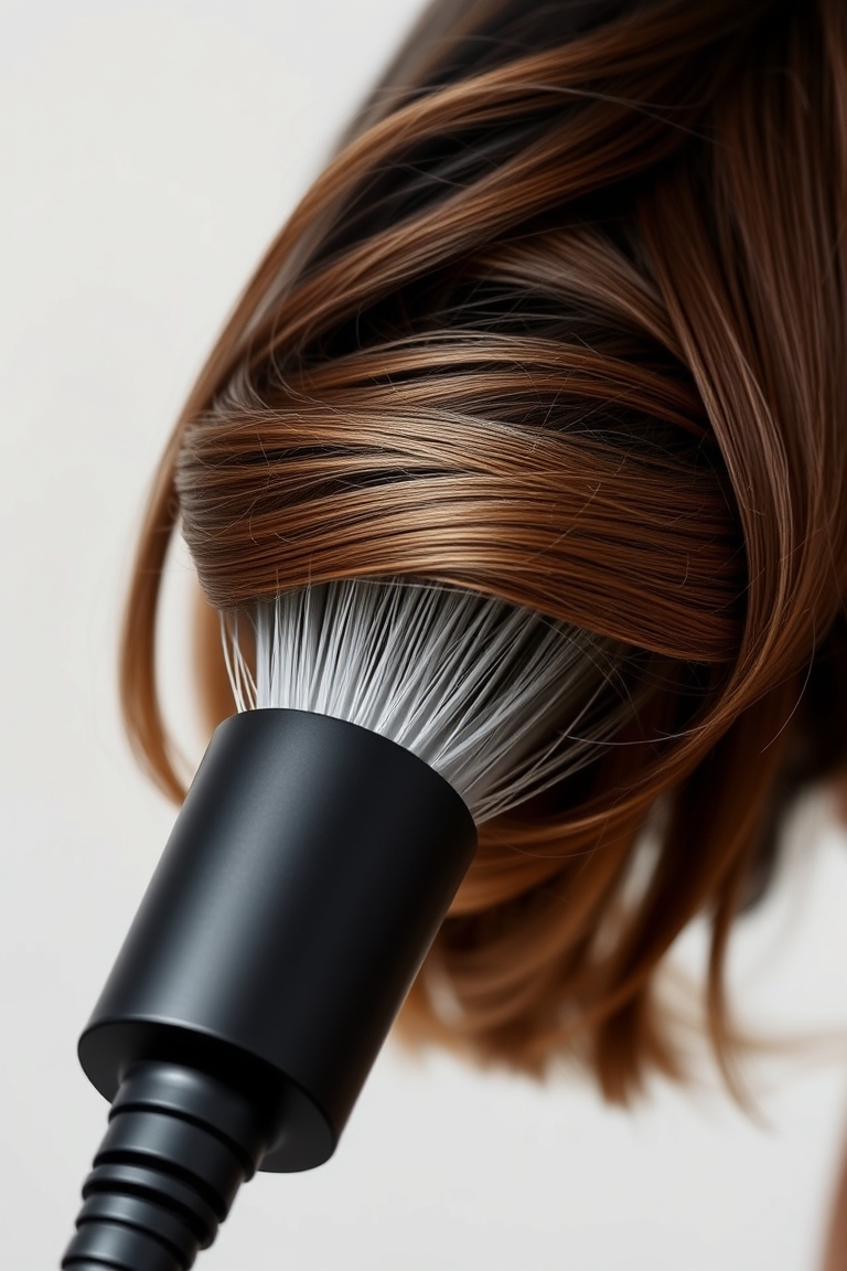 Detail of achieving a voluminous blow dry at the roots