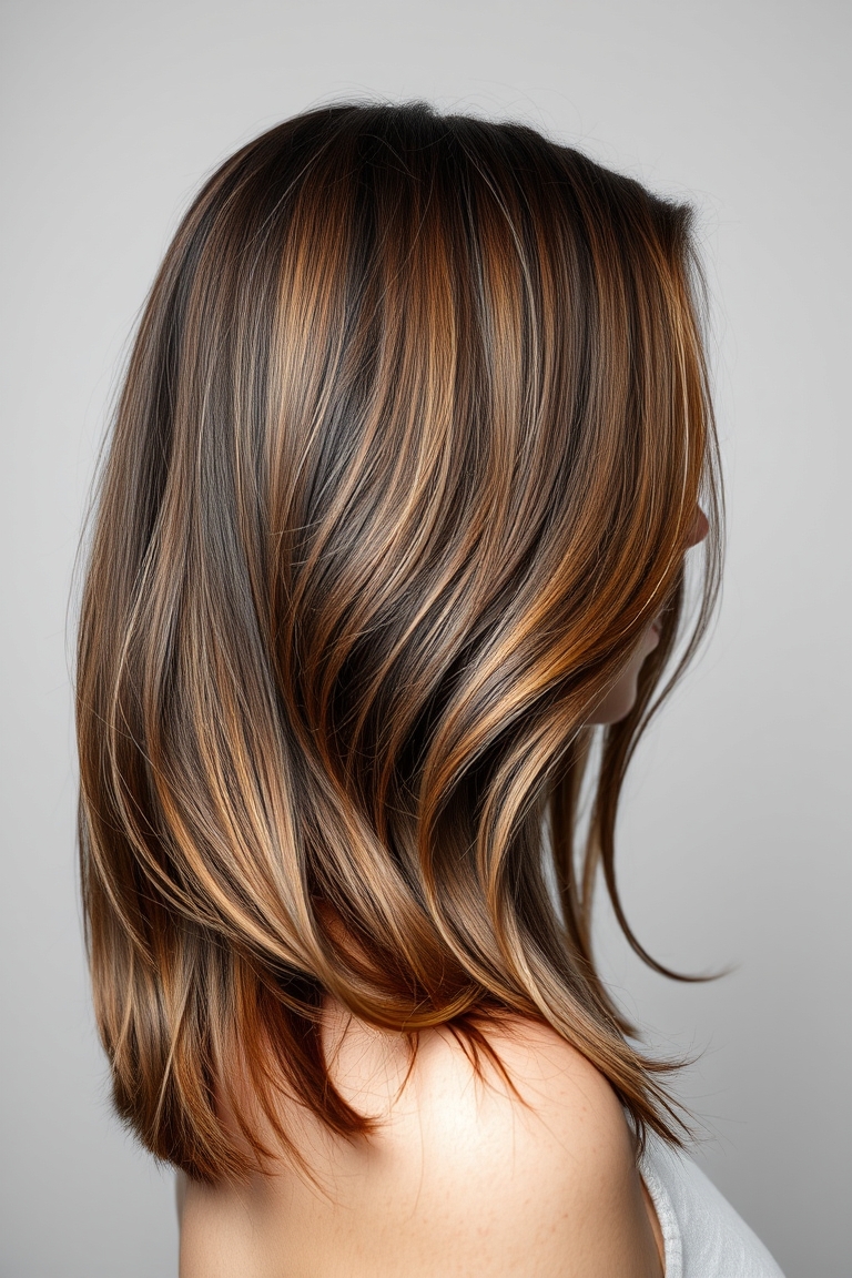 close up of shoulder length hair styles with layered cut