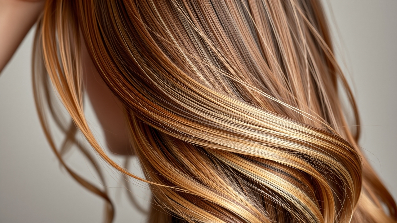 brunette highlights applied during balayage process