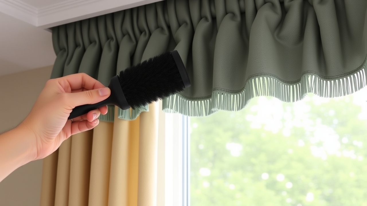 curtain fringe styled with a round brush
