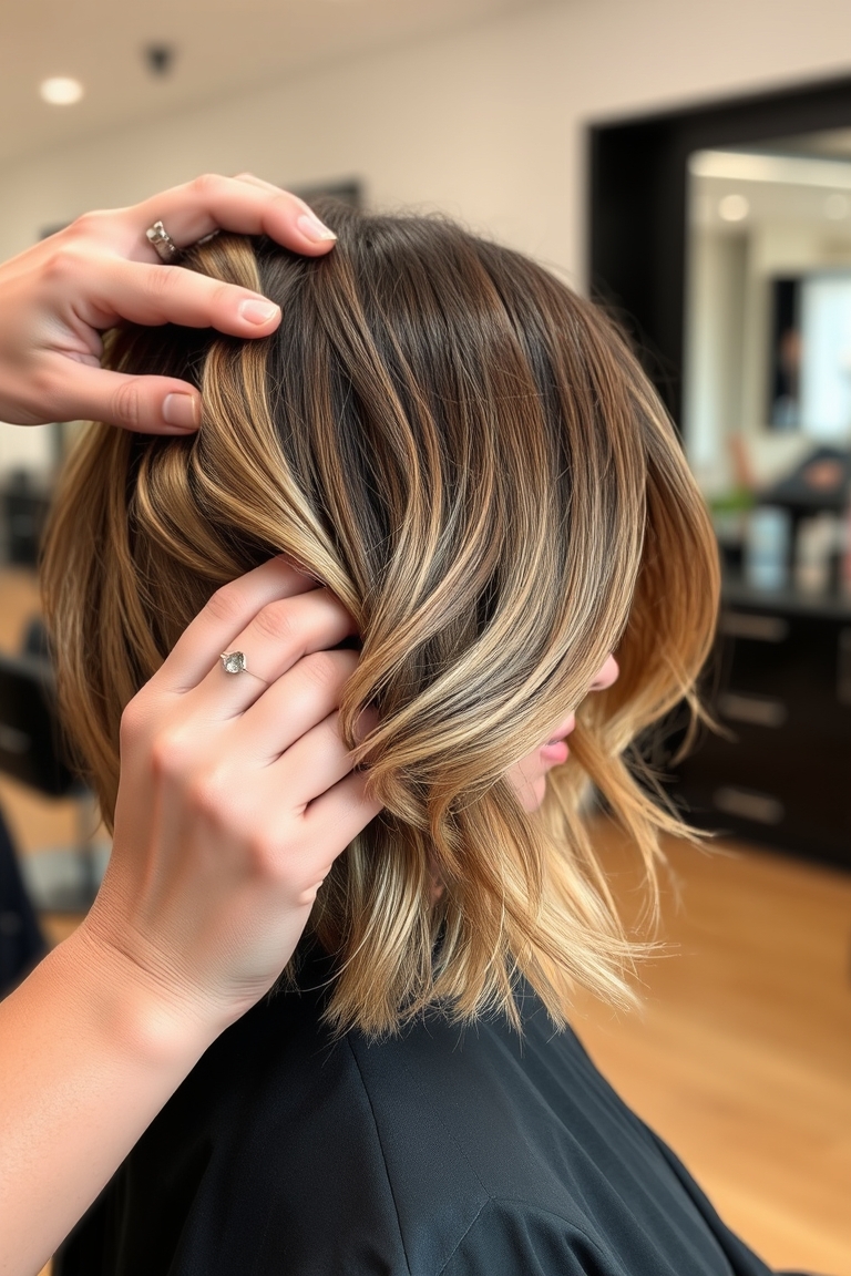 lob hairstyles detail
