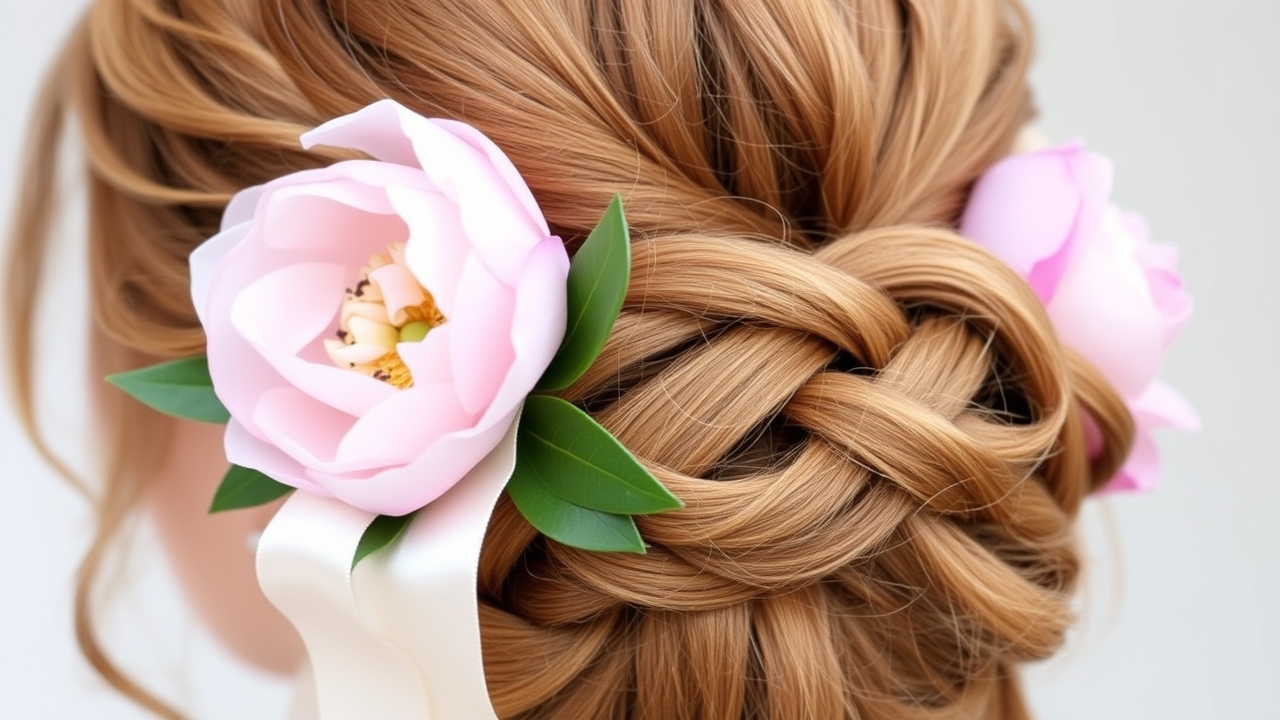 Romantic bridal hair styles with braided wedding updo